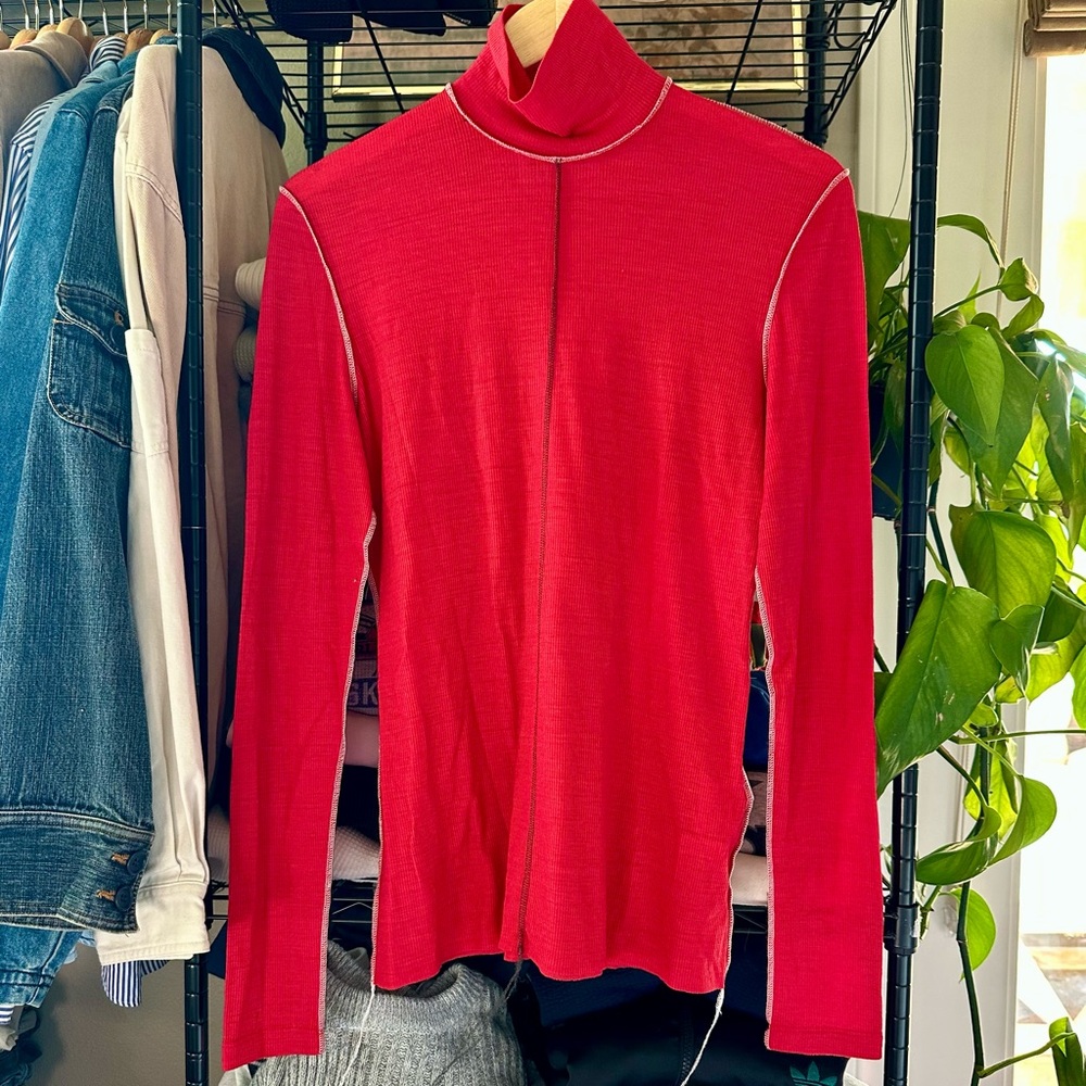 Maison Margiela Red Turtle Neck Long Sleeve
